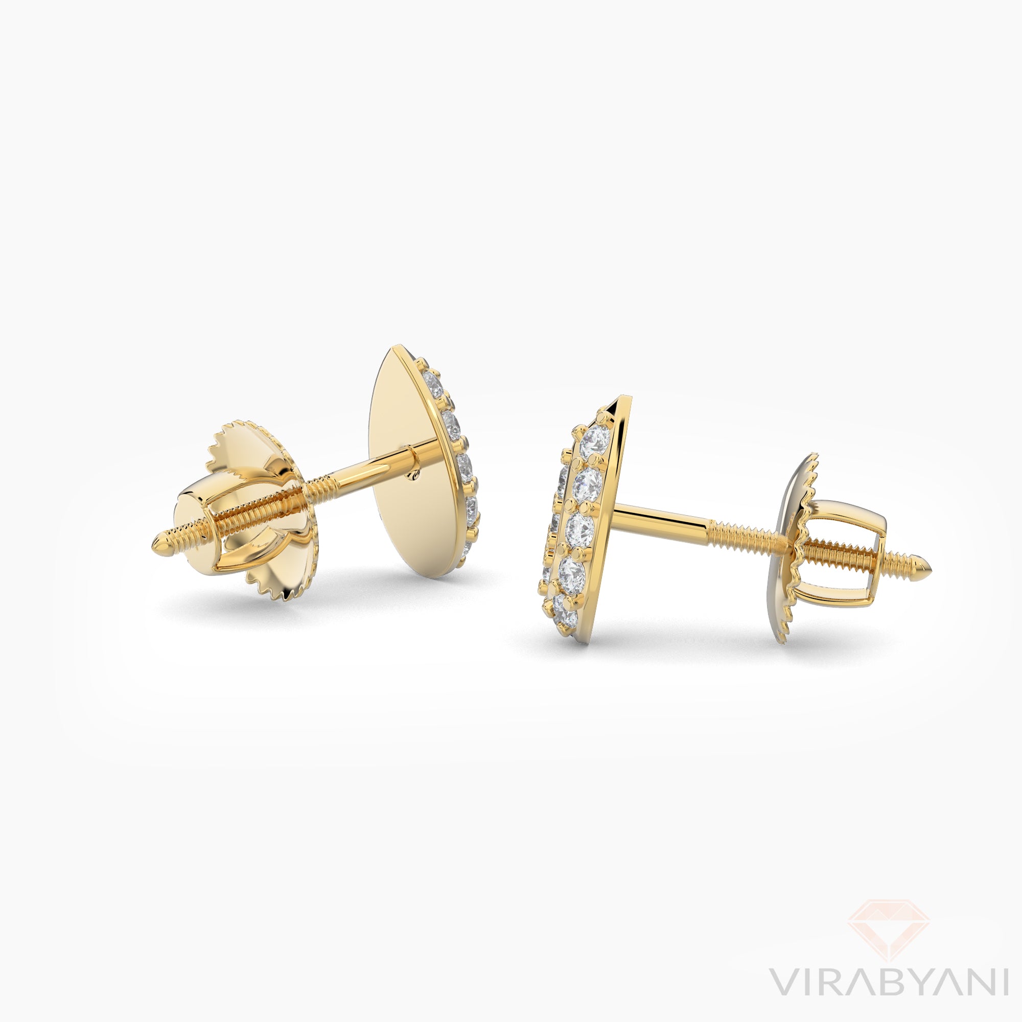 Pear Shaped AMoré Pavé Stud Earrings With 0.22 ct. Diamonds-VIRABYANI